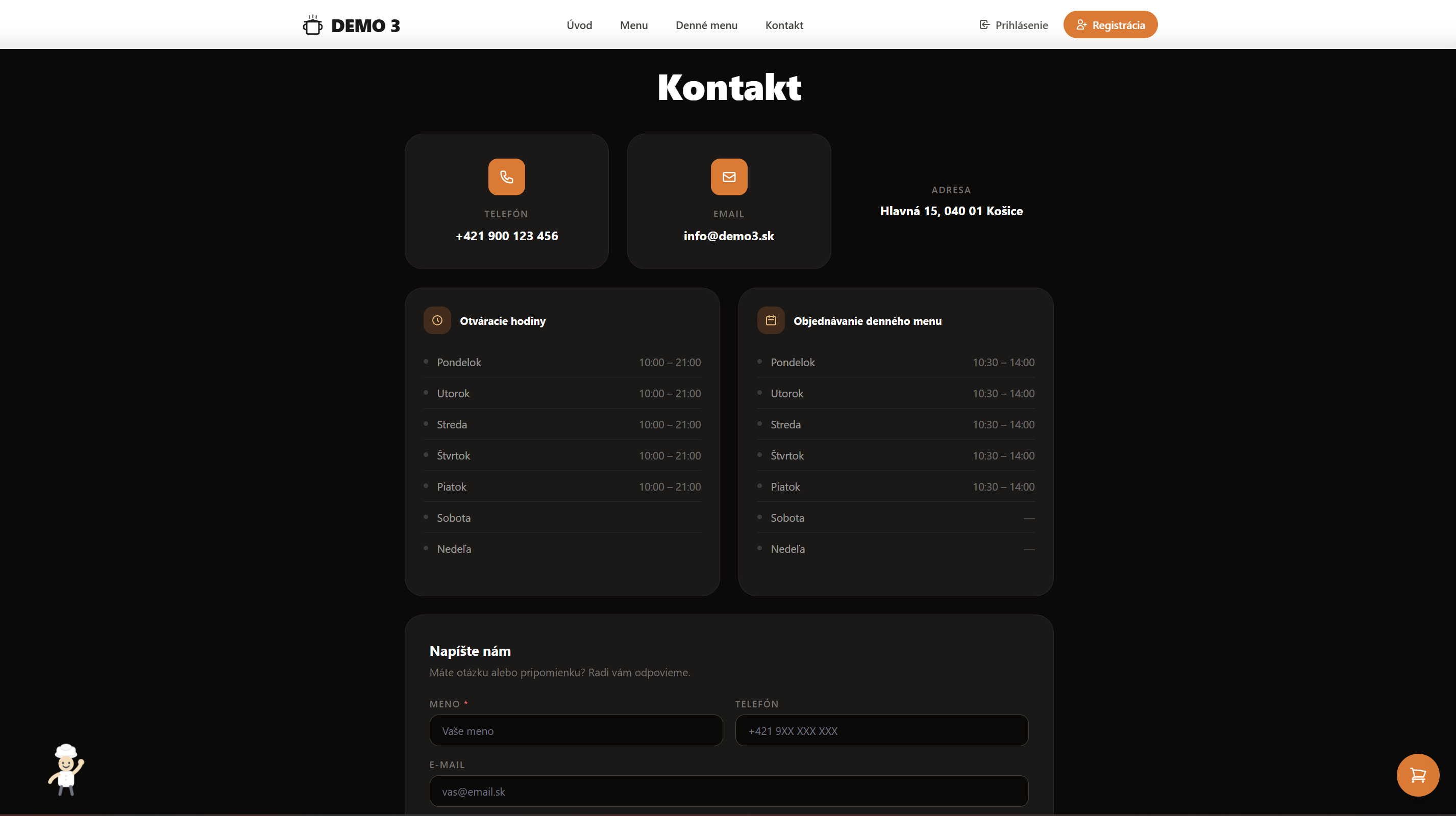 Kontakt a otváracie hodiny