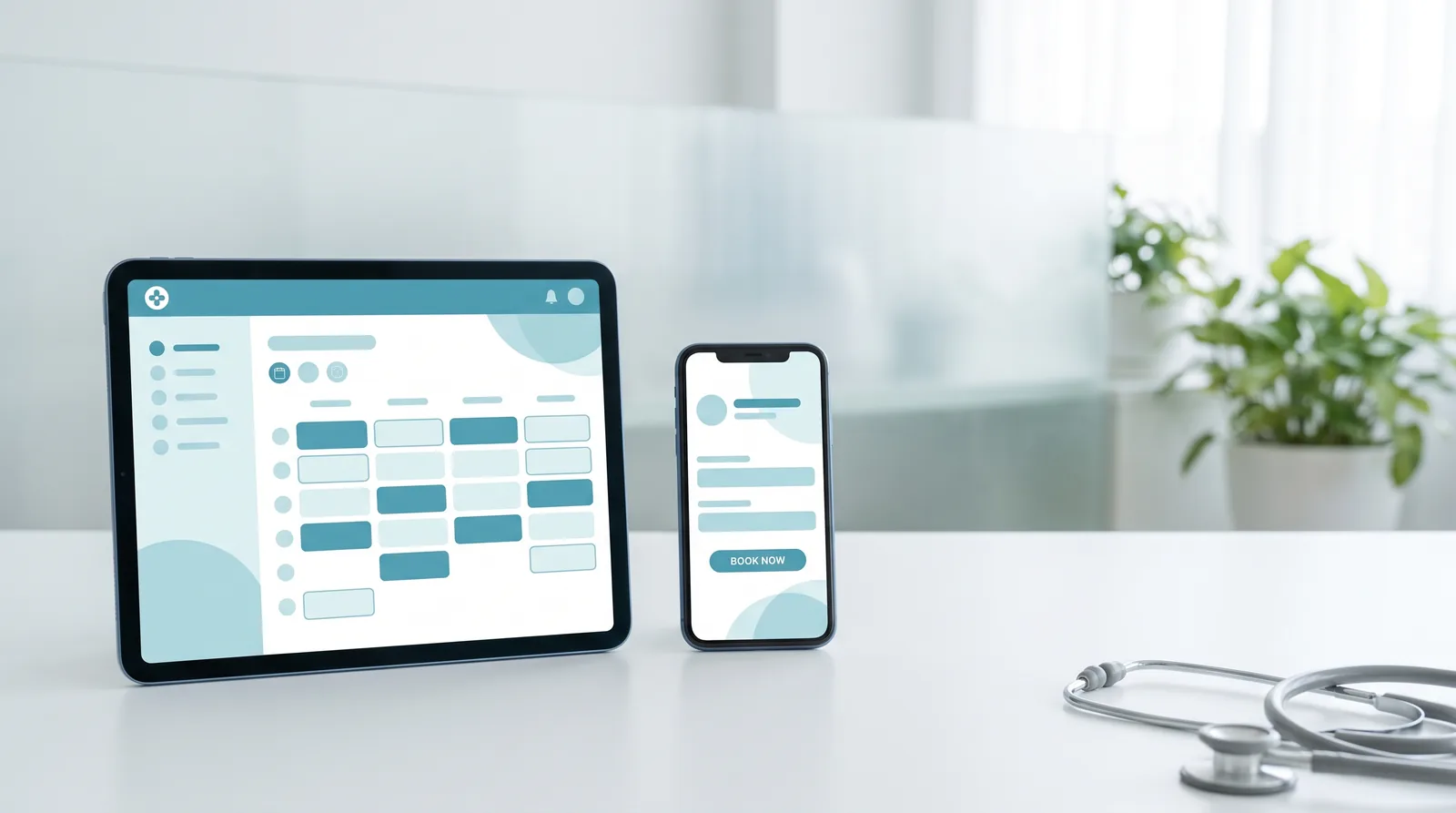 EasyMedical on tablet and phone